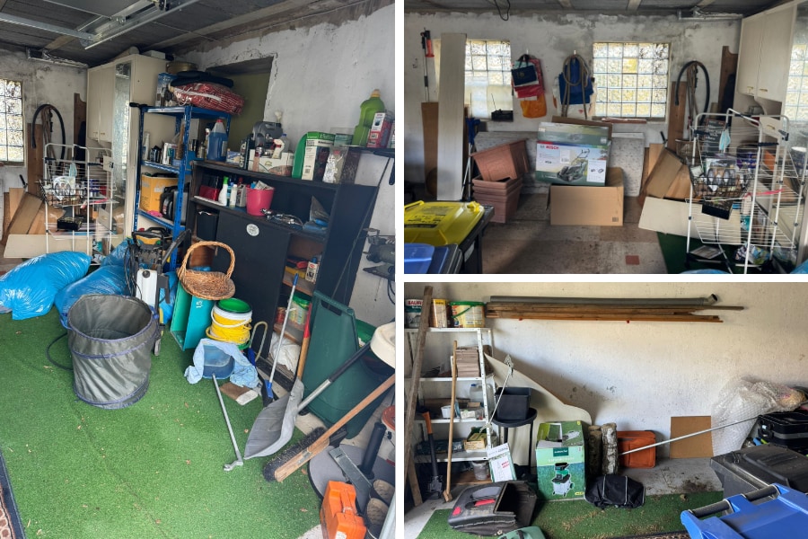 Garage vor der Entrümpelung